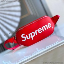 ルイヴィトン スーパーコピー x シュプリーム ショルダーバッグ コラボ バムバッグ BUMBAG RED 赤 vur60762