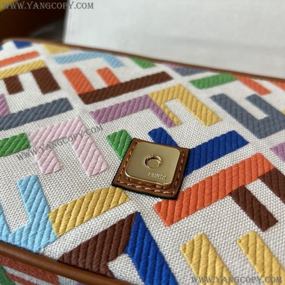 フェンディ コピー バゲットFF刺繍 ハウンド ショルダーバッグ few86164