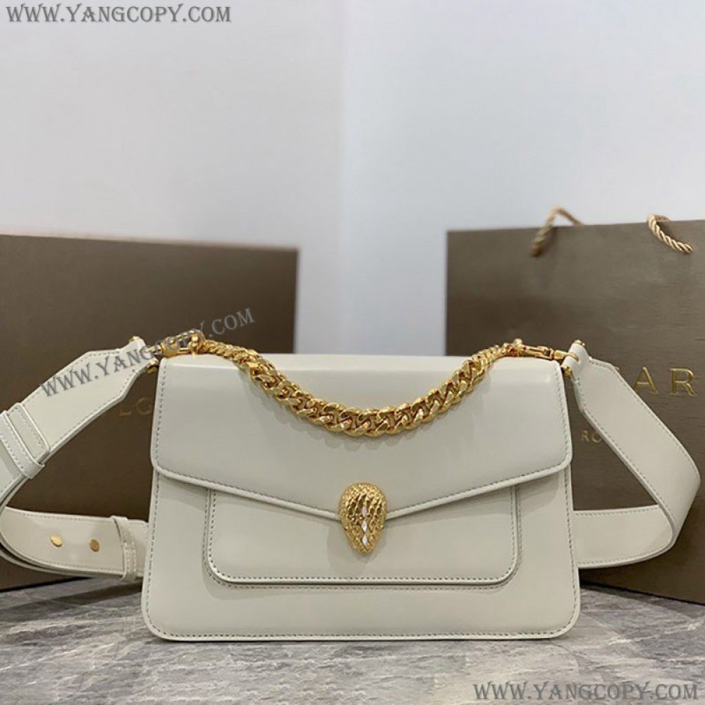 ブルガリ スーパーコピー SERPENTI FOREVER 白 ナッパ ハンドバッグ Buy87368