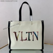 ヴァレンティノ 偽物 トートバッグ ショッピングバッグ NEON VLTN キャンバス ミディアム Vum18973