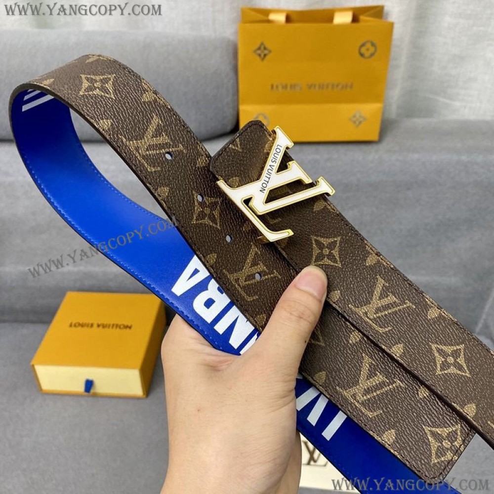 ルイヴィトン 偽物 LVXNBA サンチュール・LV スリーステップス 40MM リバーシブルベルト vuy41565