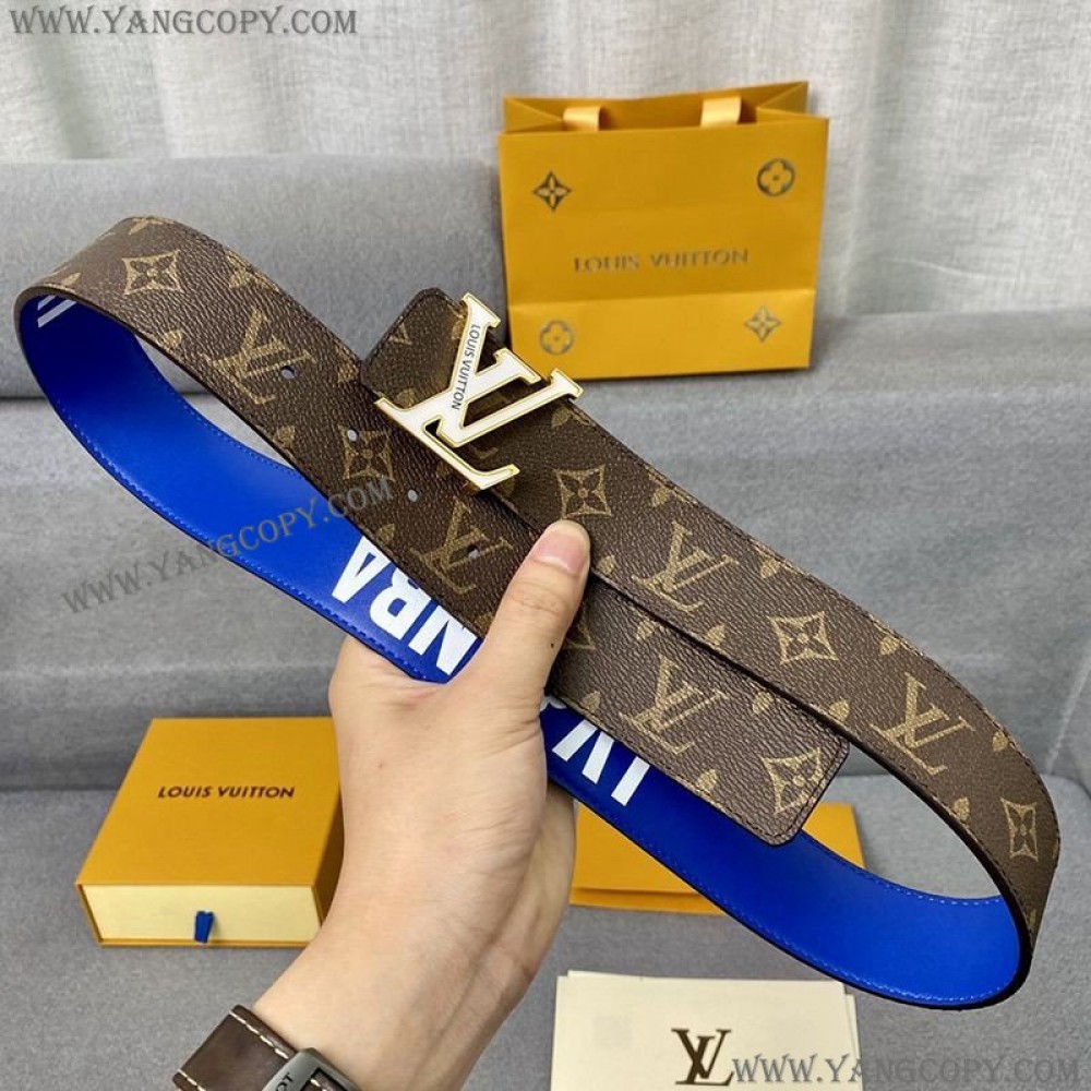 ルイヴィトン 偽物 LVXNBA サンチュール・LV スリーステップス 40MM リバーシブルベルト vuy41565