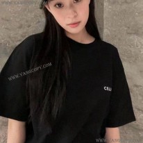 セリーヌ コピー コットン ジャージー Tシャツ ロゴ Ceg93912