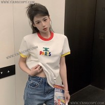 セリーヌ 偽物 PARIS Tシャツ コットンジャージー 半袖 Ceq77622