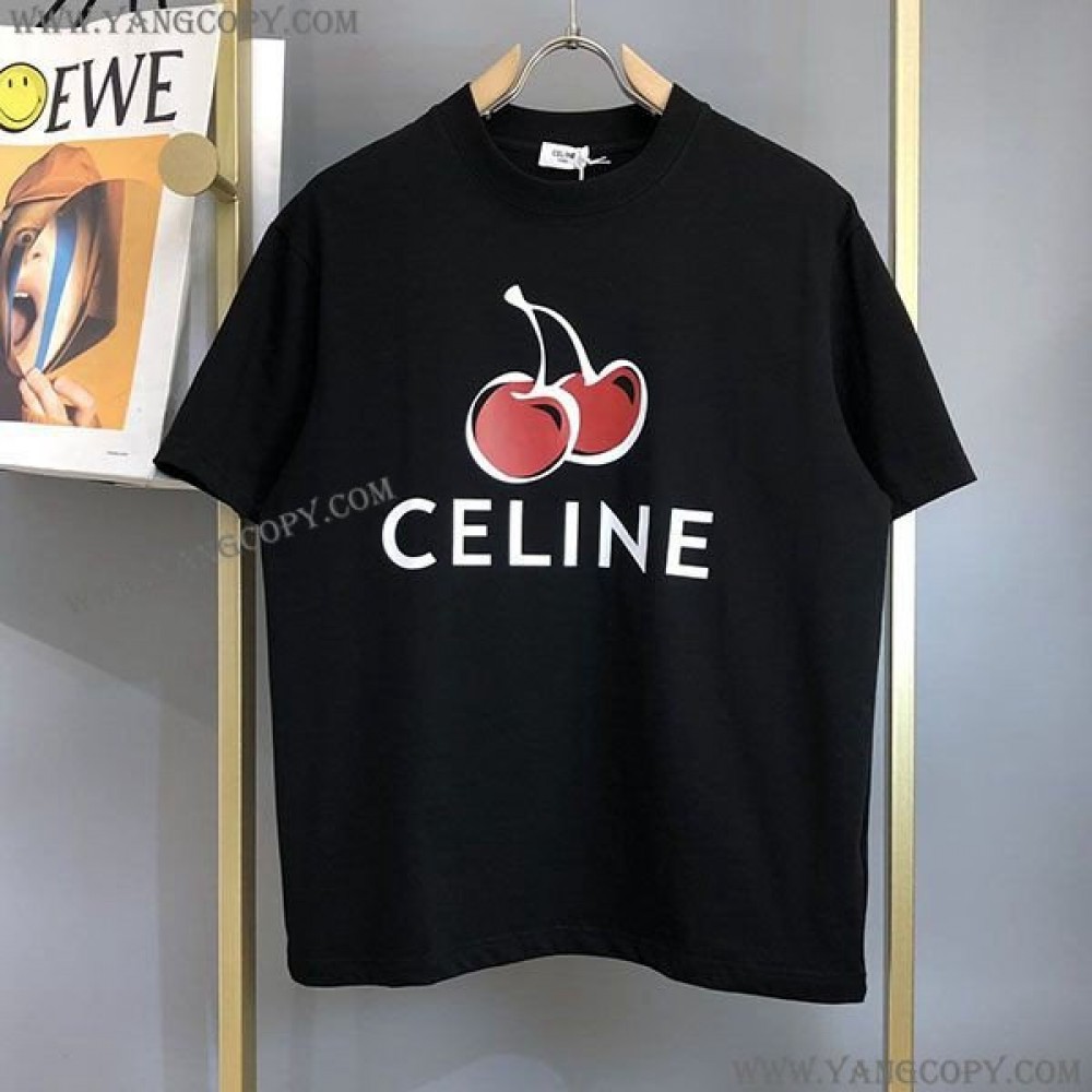 セリーヌ スーパーコピー ロゴ コットンTシャツ Cev47660