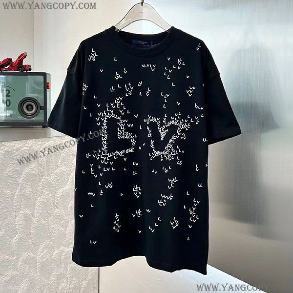 ルイヴィトン スーパーコピー LV スプレッド バイカラー 嘿Tシャツ vuw43970