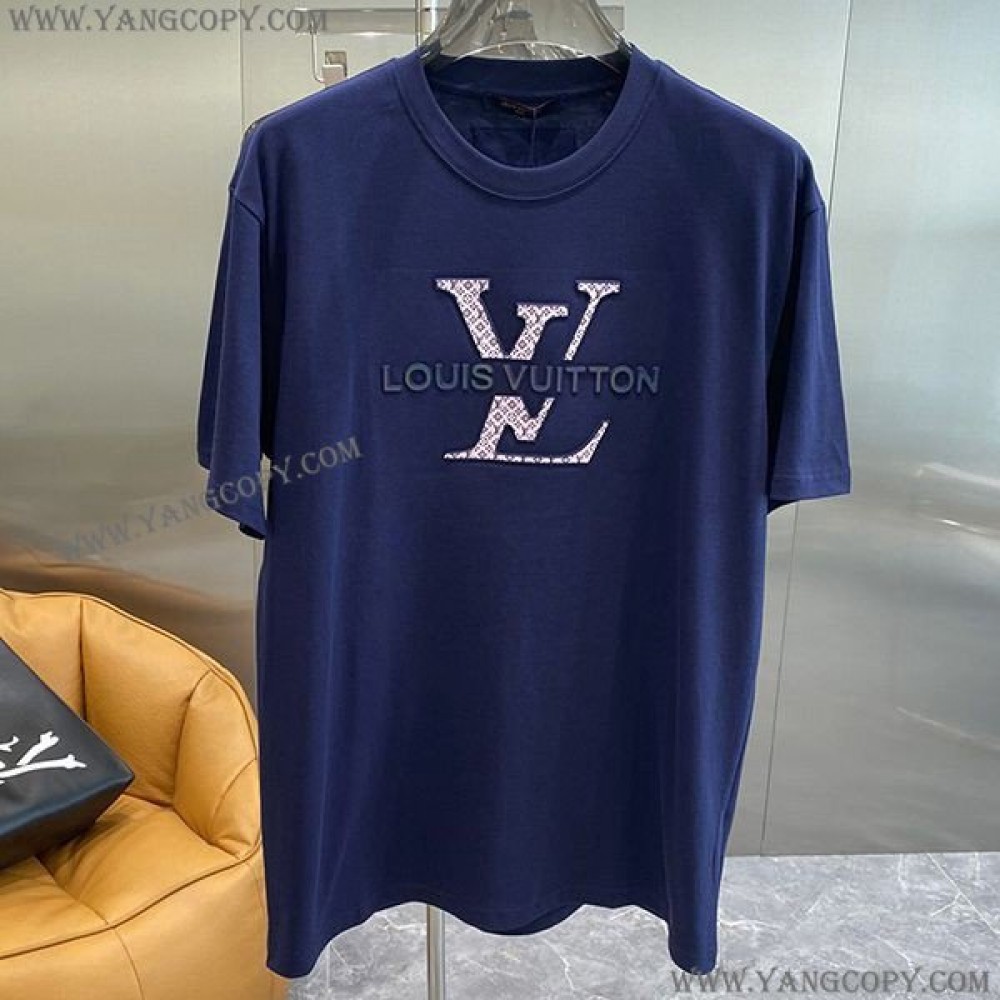 ルイヴィトン 偽物 ブランドロゴ Tシャツ vud95754