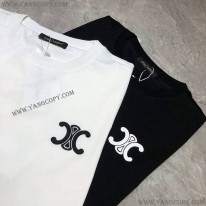 セリーヌ スーパーコピー トリオンフ Tシャツ コットン ブラック ホワイト Cev58439