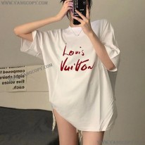 ルイヴィトン 偽物 Tシャツ コットン ホワイト男女兼用 vux33985