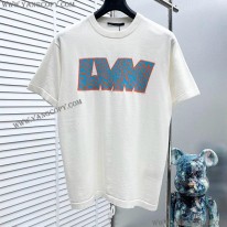 ルイヴィトン コピー 「LVM」ロゴ クルーネック 白Tシャツ vur41302