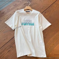 ルイヴィトン 偽物 LVプリントTシャツ ホワイト vuj49895