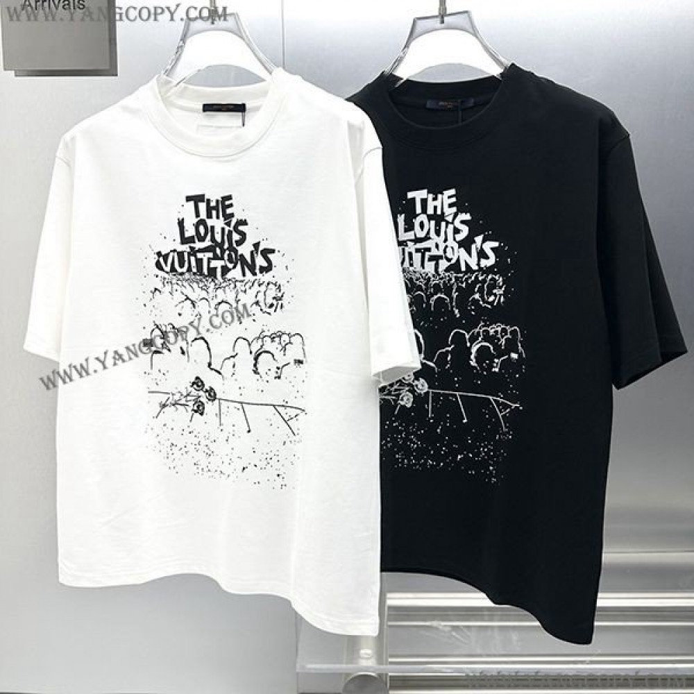 ルイヴィトン 偽物 ブランドロゴ Tシャツ 2色 vui43483