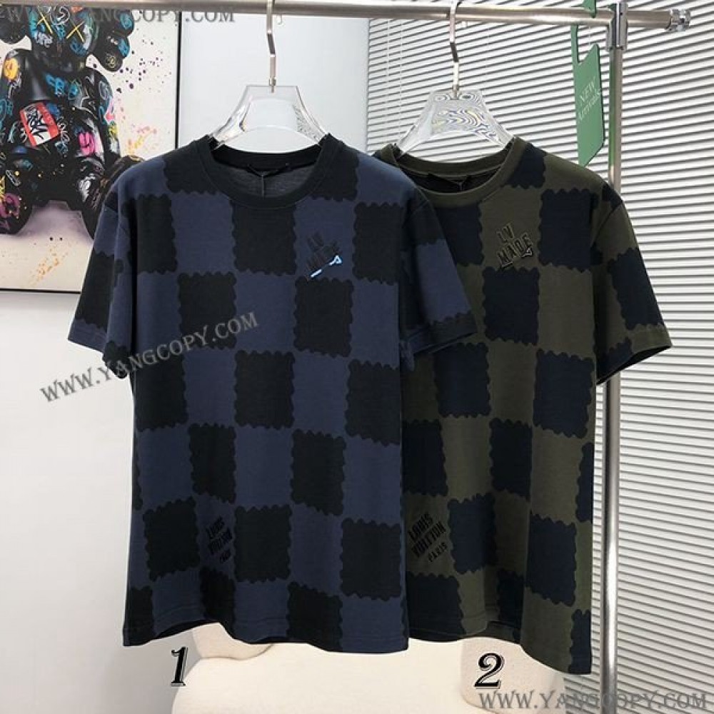 ルイヴィトン 偽物 ツイストロックプリントTシャツ モノグラム 2色 vux78326