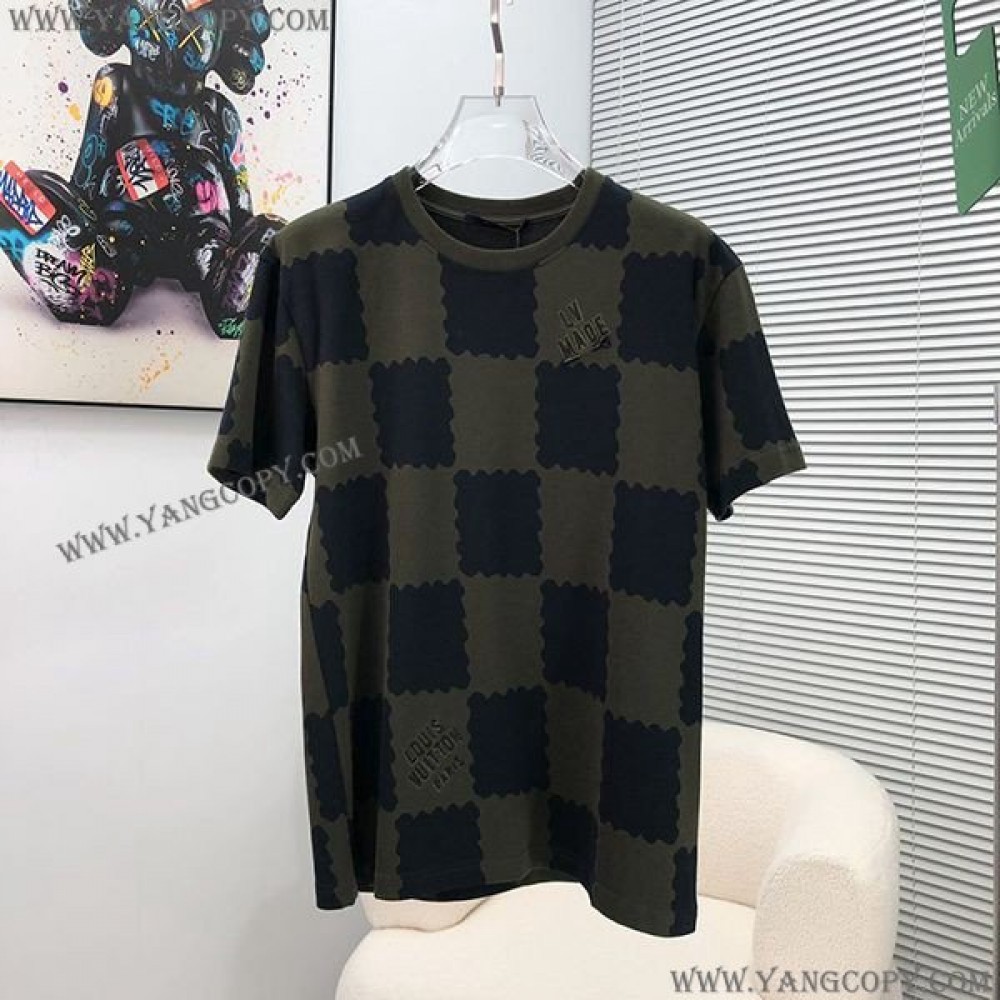 ルイヴィトン 偽物 ツイストロックプリントTシャツ モノグラム 2色 vux78326