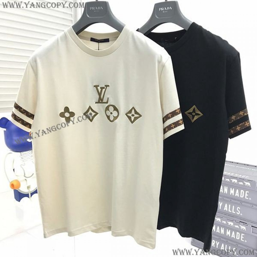 ルイヴィトン スーパーコピー シグネチャーショートスリーブクルーネック Tシャツ 2色 vuy87704