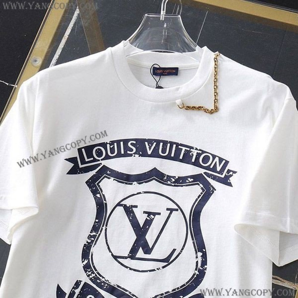 ルイヴィトン 偽物 LVコートオブアームシグネチャーTシャツ vuo67018