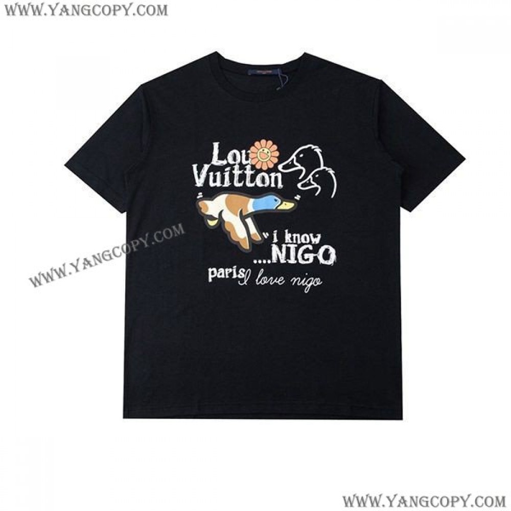 ルイヴィトン 偽物 nigo コラボ クルーネックTシャツ ダック vut38937