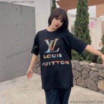 ルイヴィトン スーパーコピー ロゴ コットン Tシャツ vus82052