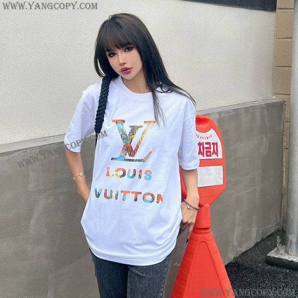 ルイヴィトン スーパーコピー ロゴ コットン Tシャツ vul14296