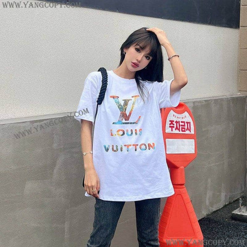 ルイヴィトン スーパーコピー ロゴ コットン Tシャツ vul14296