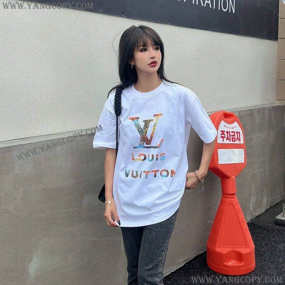 ルイヴィトン スーパーコピー ロゴ コットン Tシャツ vul14296