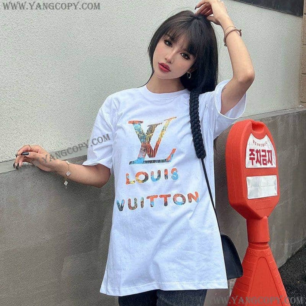 ルイヴィトン スーパーコピー ロゴ コットン Tシャツ vul14296