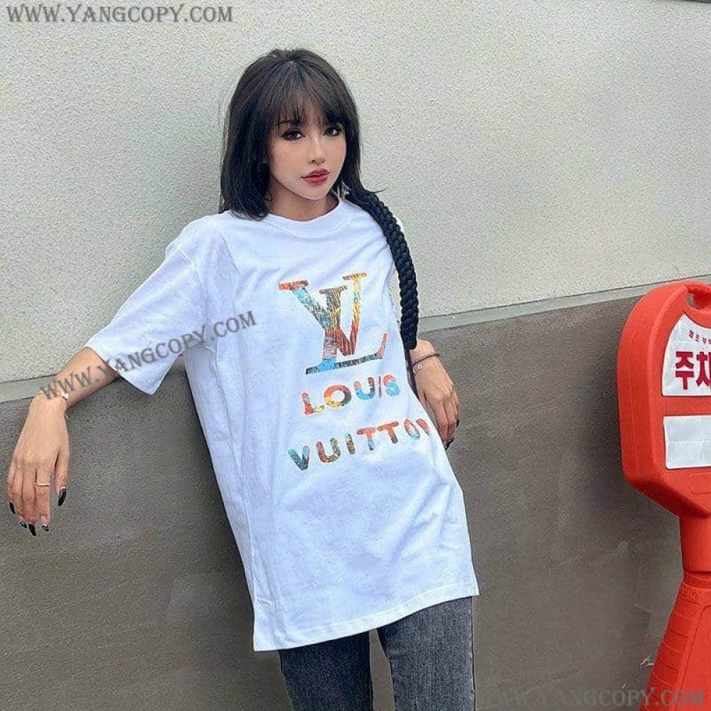 ルイヴィトン スーパーコピー ロゴ コットン Tシャツ vul14296