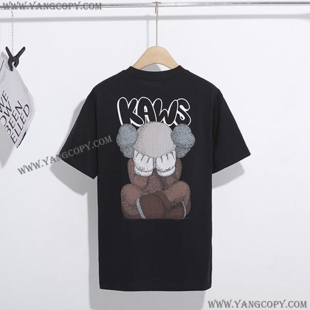 ノースフェイス 偽物 XX KAWS エンブロイダリー コットンTシャツ Noy44533