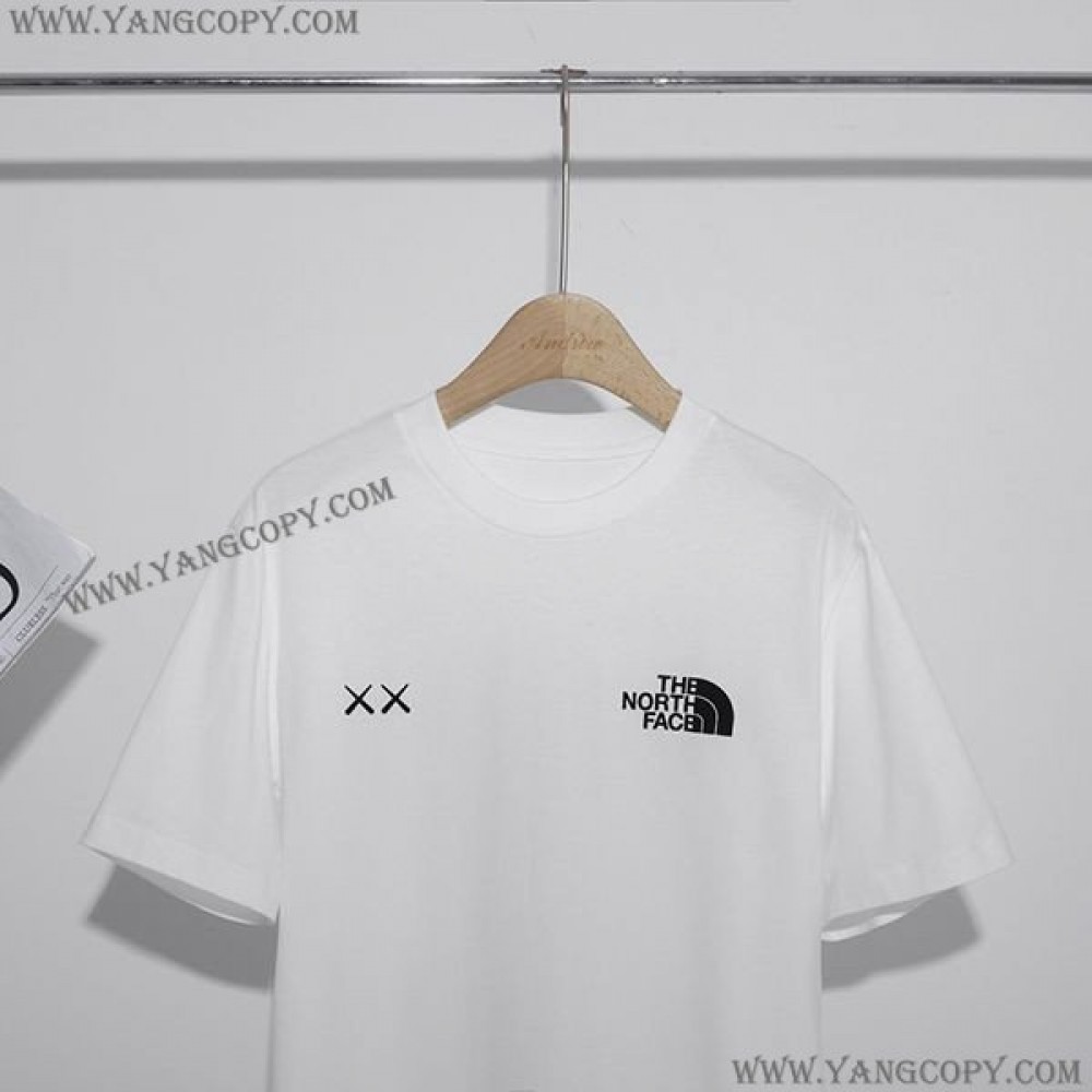 ノースフェイス コピー XX KAWS エンブロイダリー コットンTシャツ Nop85537