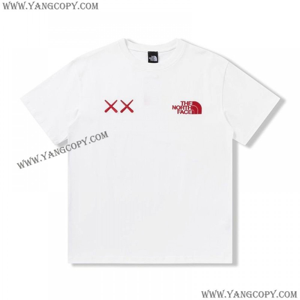 ノースフェイス スーパーコピー XX KAWS エンブロイダリー コットンTシャツ Noh88178