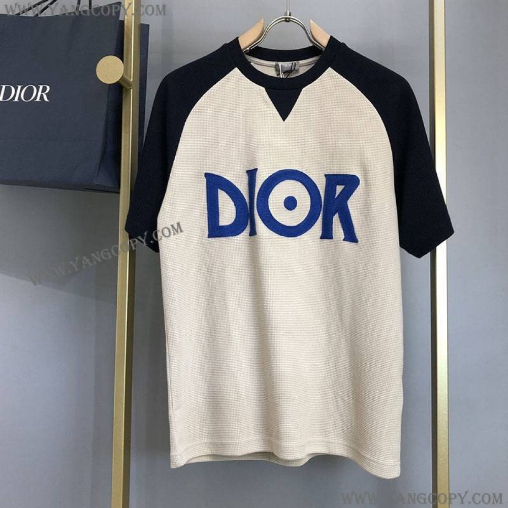 ディオール スーパーコピー ロゴTシャツ カラーブロッキング dex03723