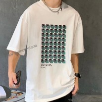 プラダ コピー プリンテッドコットンTシャツ pus40090