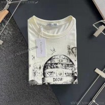 ディオール 偽物 Tシャツ シンプル ロゴ刺繍入り コットンジャージー des48459