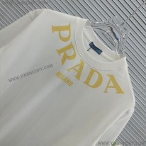 プラダ コピー ロゴエンブロイダリー コットン Tシャツ 2色 pul00446