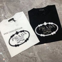 プラダ 偽物 ロゴTシャツ ユニセックス ホワイト ブラック pua92336