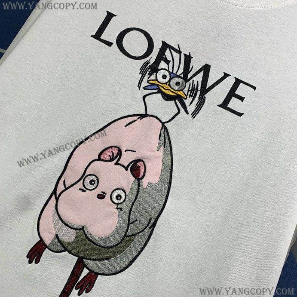 ロエベ 偽物  ×ジブリ ハエドリ クルーネックTシャツ loq74201