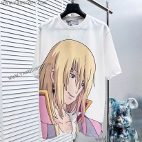 ロエベ 偽物  ×ジブリ ハウルの動く城 Tシャツ パロディ コットン loi24822