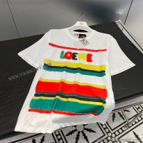 ロエベ コピー  ロゴ ストライプ コットン Tシャツ H616Y22J12