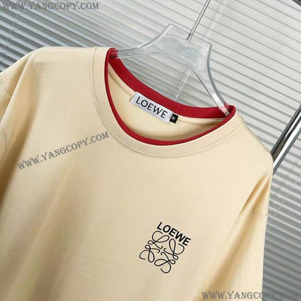 ロエベ スーパーコピー  コットン アナグラム Tシャツ lom25556