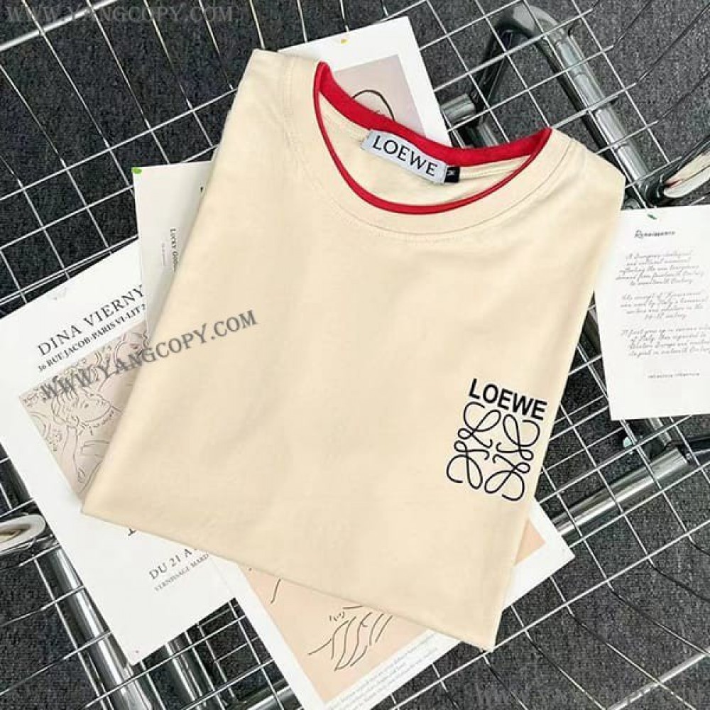 ロエベ スーパーコピー  コットン アナグラム Tシャツ lom25556