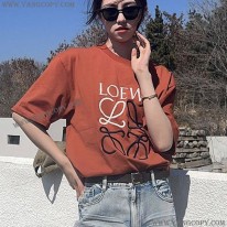 ロエベ 偽物  プリント コットン ジャージ Tシャツ loa77315