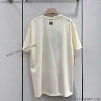 ロエベ 偽物  千尋 オーバーサイズ エンブロイダリー Tシャツ (ヘンプ＆コットン)S928Y22X01