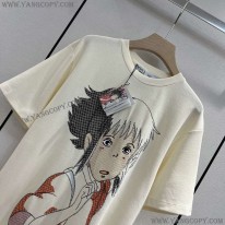 ロエベ 偽物  千尋 オーバーサイズ エンブロイダリー Tシャツ (ヘンプ＆コットン)S928Y22X01