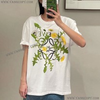 ロエべ アナグラム コットン フラワー ティー刺しゅう Tシャツ H526Y22X70