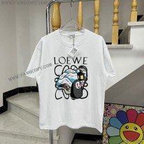 ロエベ スーパーコピー  千と千尋の神隠し Tシャツ ブラック/ホワイト loo57295