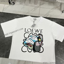 ロエベ スーパーコピー  千と千尋の神隠し Tシャツ ブラック/ホワイト loo57295