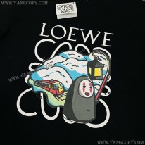 ロエベ スーパーコピー  千と千尋の神隠し Tシャツ ブラック/ホワイト loo57295