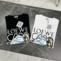 ロエベ スーパーコピー  千と千尋の神隠し Tシャツ ブラック/ホワイト loo57295