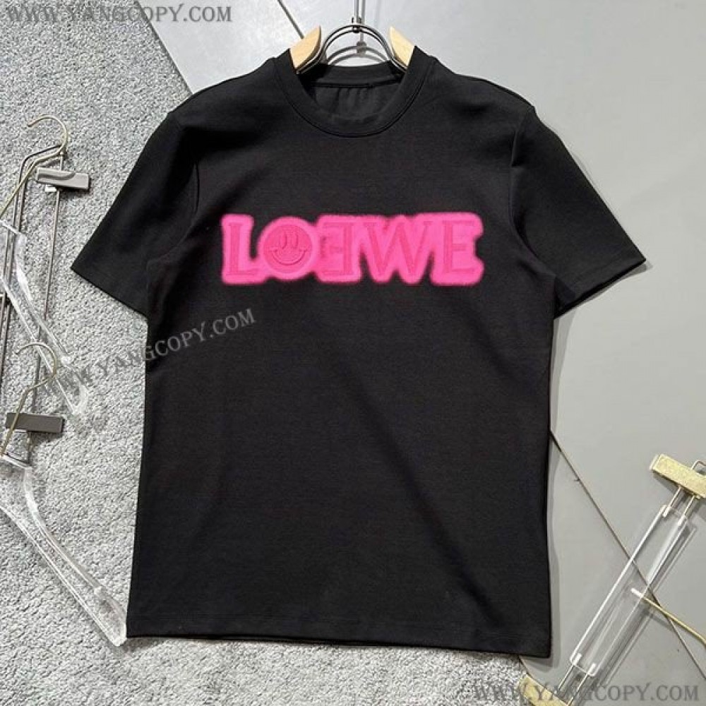 ロエベ コピー  アナグラムバイカラーコットンTシャツ lou89139