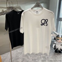 ロエベ スーパーコピー  Tシャツ 半袖 コットン アナグラム ロゴ 2色 lod11502